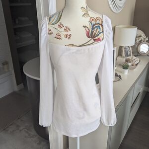 Cleo White Long Sleeve Blouse